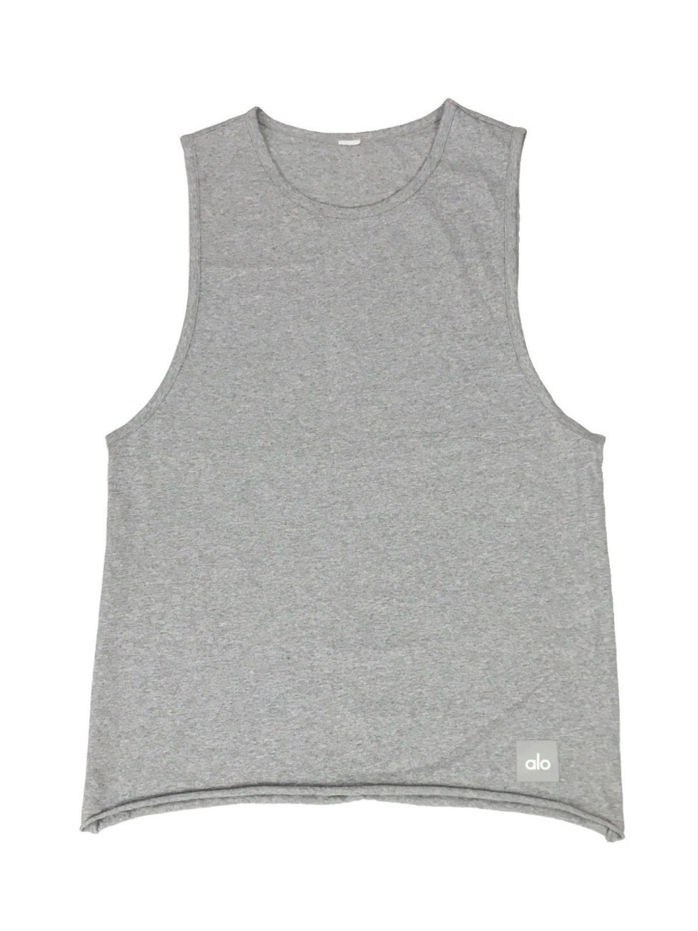 ALO Yoga Society Tank Top Shirt Mens Medium M Gray Gym Running Conquer Muscle
